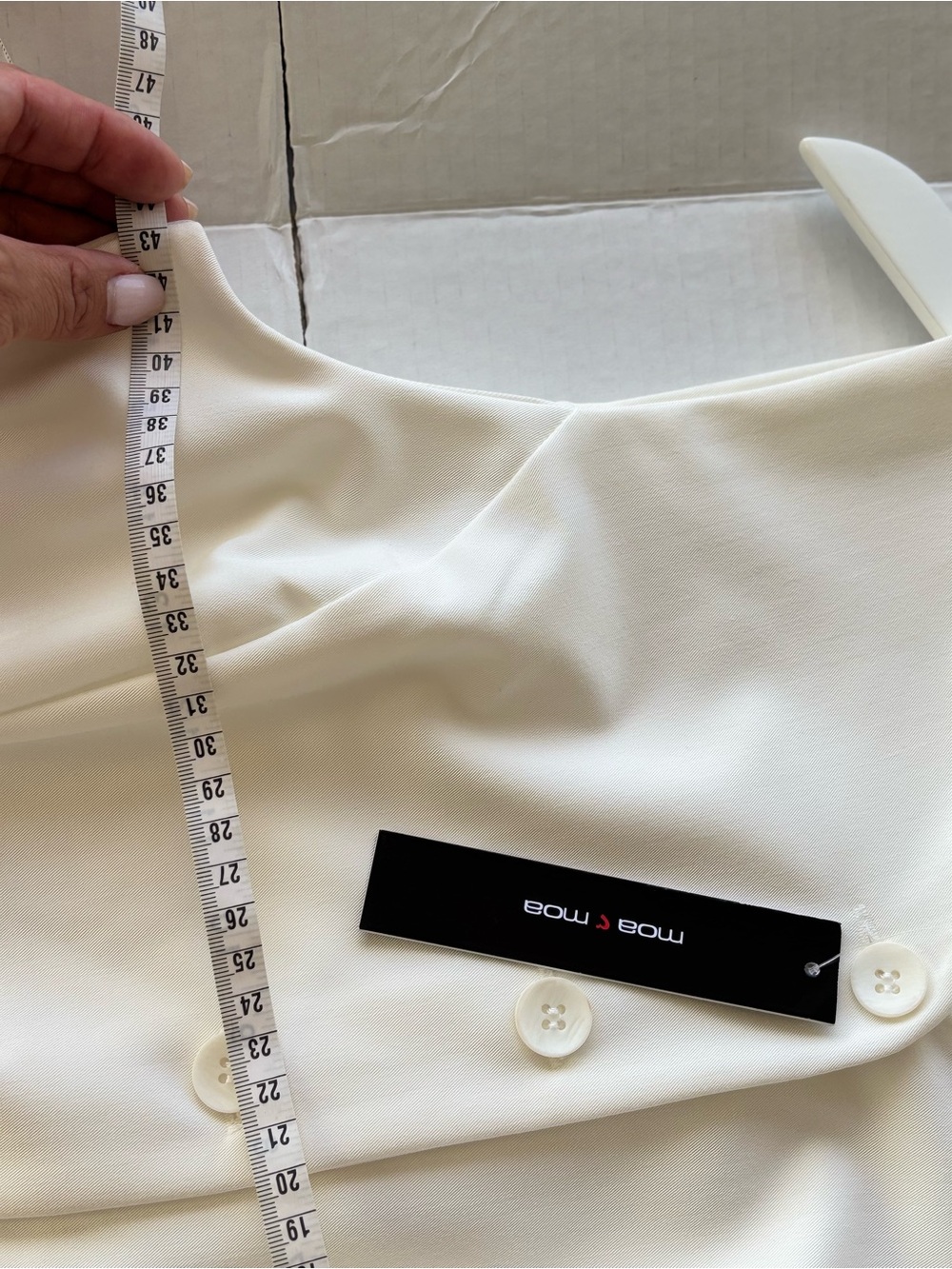 Moa Moa Cream Button-Front Pencil Top